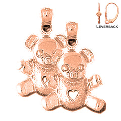 14K or 18K Gold Teddy Bear Earrings