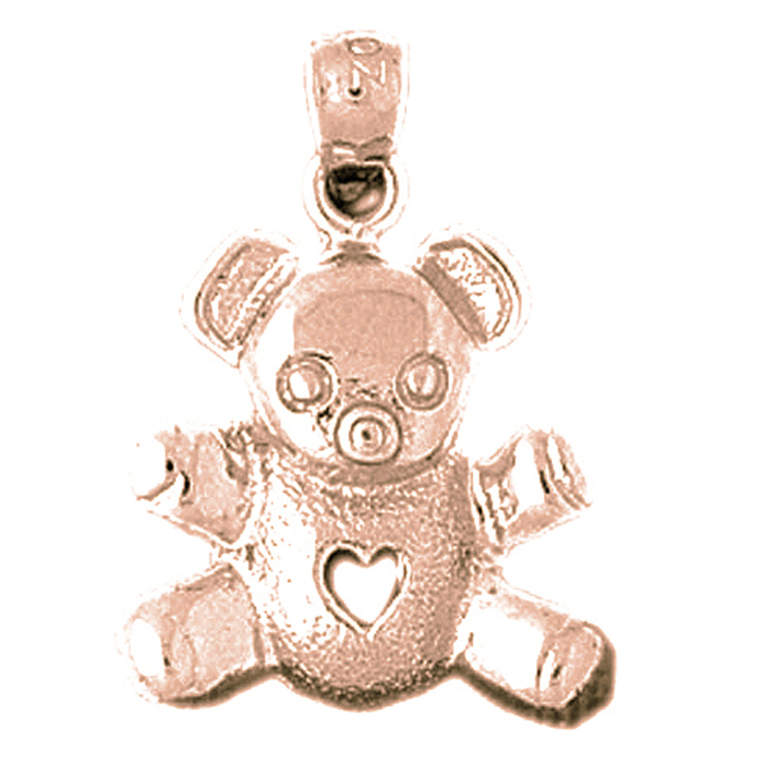 10K, 14K or 18K Gold Teddy Bear Pendant