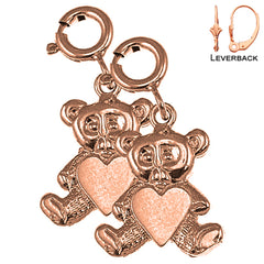 14K oder 18K Gold Teddybär Ohrringe