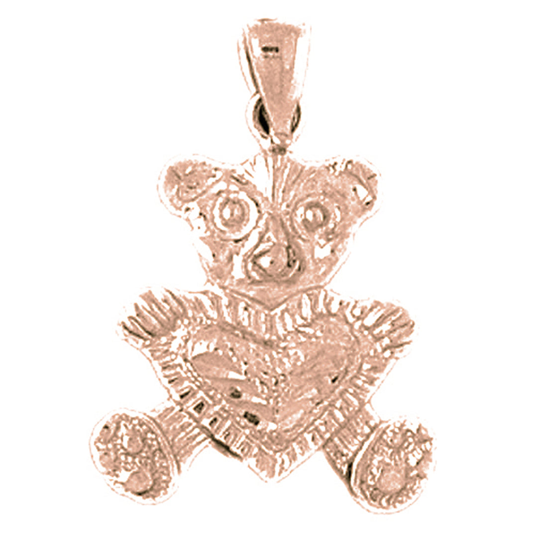 14K or 18K Gold Teddy Bear Pendant