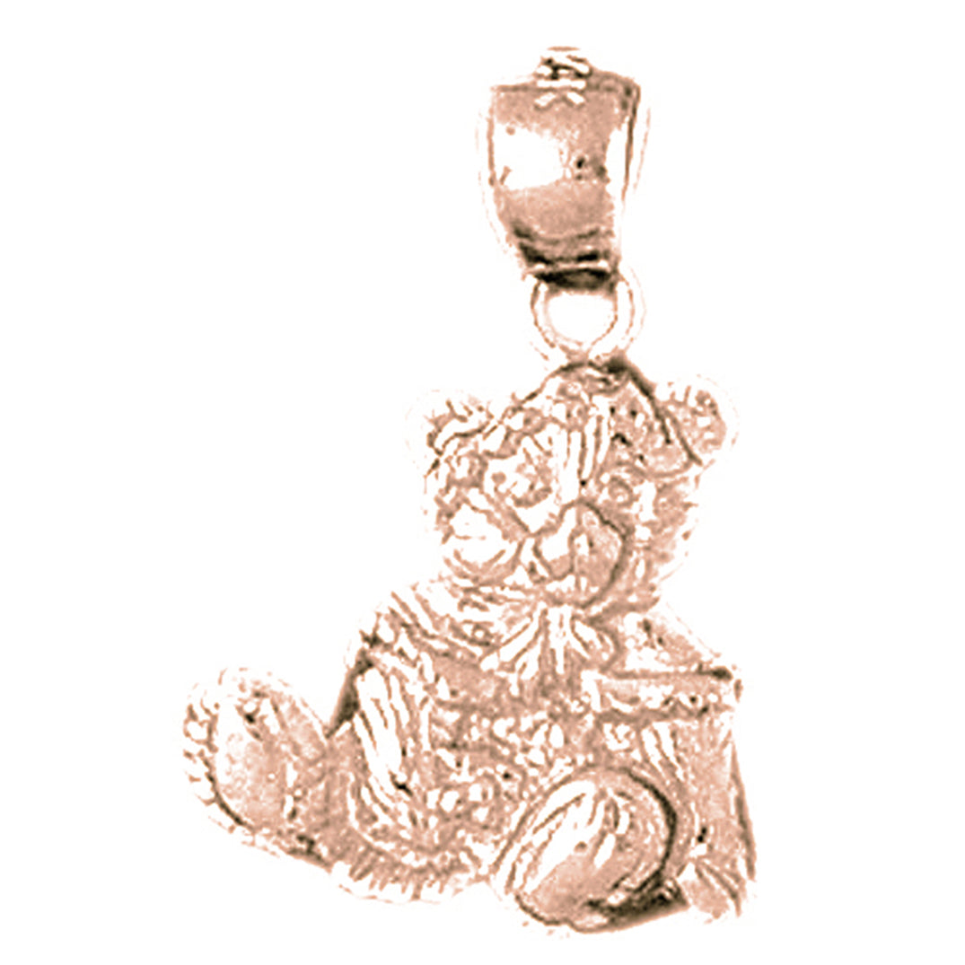 14K or 18K Gold Teddy Bear Pendant