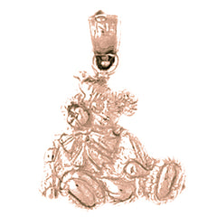 14K or 18K Gold Teddy Bear Pendant