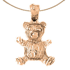 14K or 18K Gold Teddy Bear Pendant