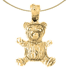 14K or 18K Gold Teddy Bear Pendant