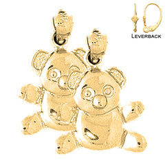 14K or 18K Gold Teddy Bear Earrings