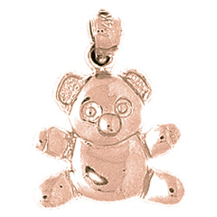 10K, 14K or 18K Gold Teddy Bear Pendant