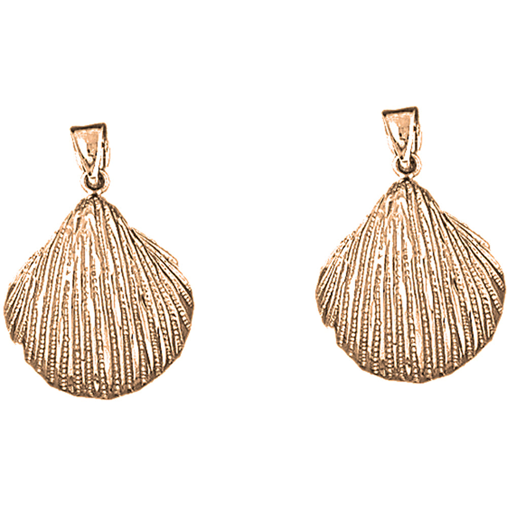 14K or 18K Gold 21mm Shell Earrings