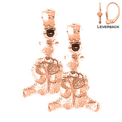 14K or 18K Gold Teddy Bear Earrings