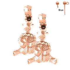 14K or 18K Gold Teddy Bear Earrings