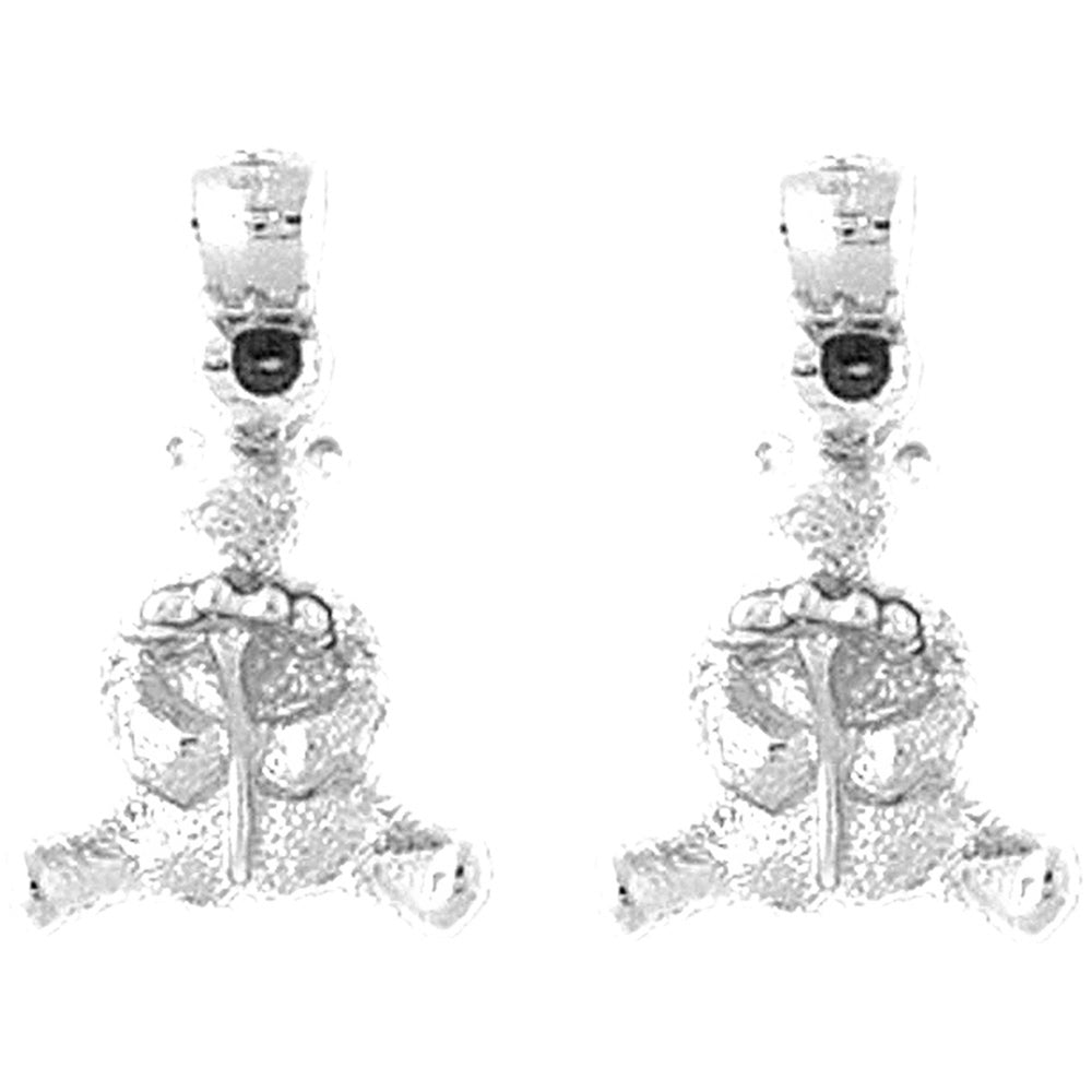 Sterling Silver 17mm Teddy Bear Earrings