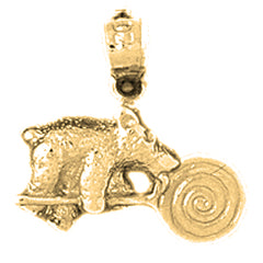 14K or 18K Gold Teddy Bear Pendant