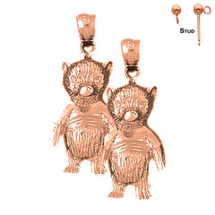 14K or 18K Gold Teddy Bear Earrings