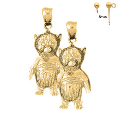 14K or 18K Gold Teddy Bear Earrings