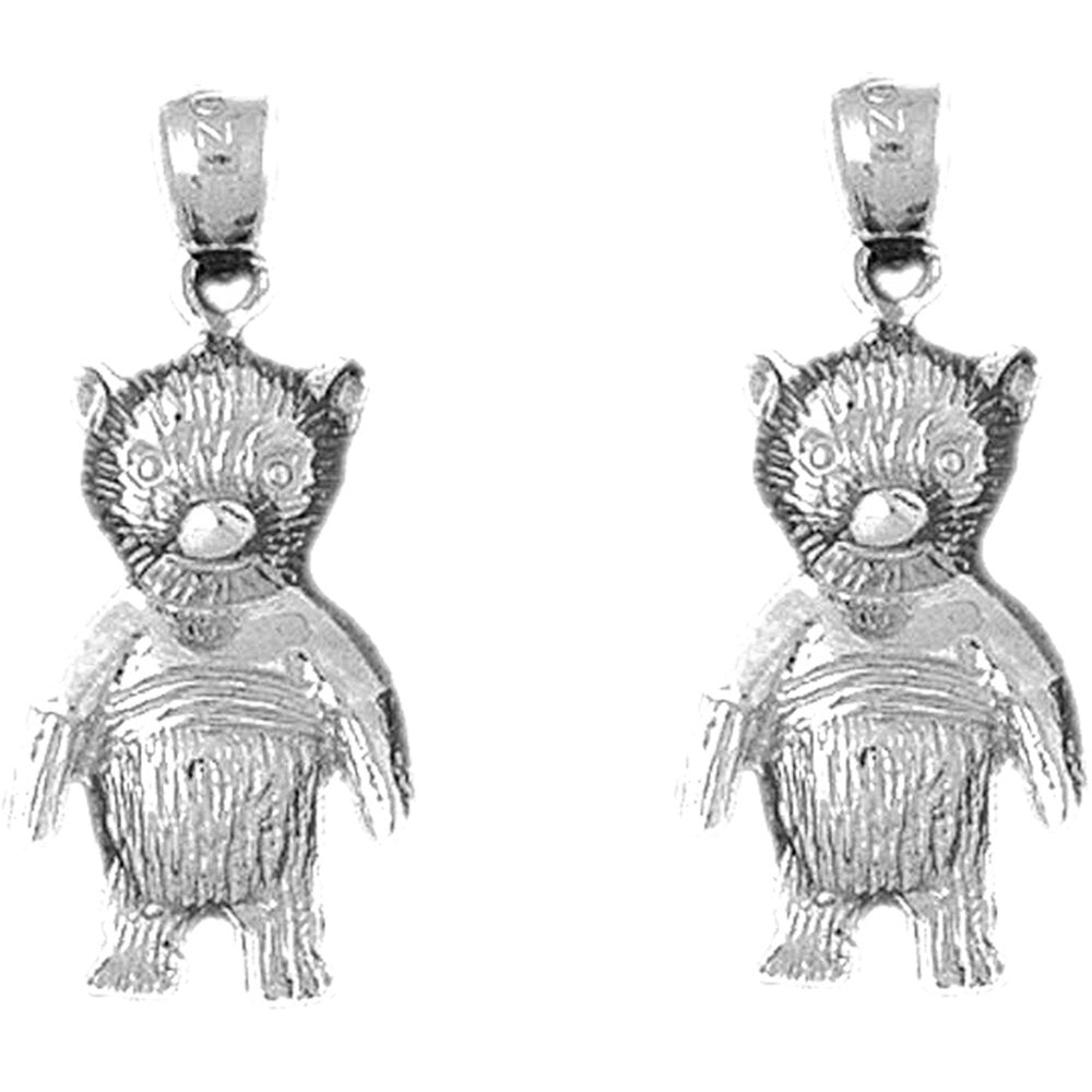 14K or 18K Gold 26mm Teddy Bear Earrings