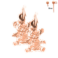 14K oder 18K Gold Teddybär Ohrringe