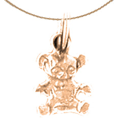 14K oder 18K Gold Teddybär Anhänger