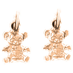 14K or 18K Gold 11mm Teddy Bear Earrings