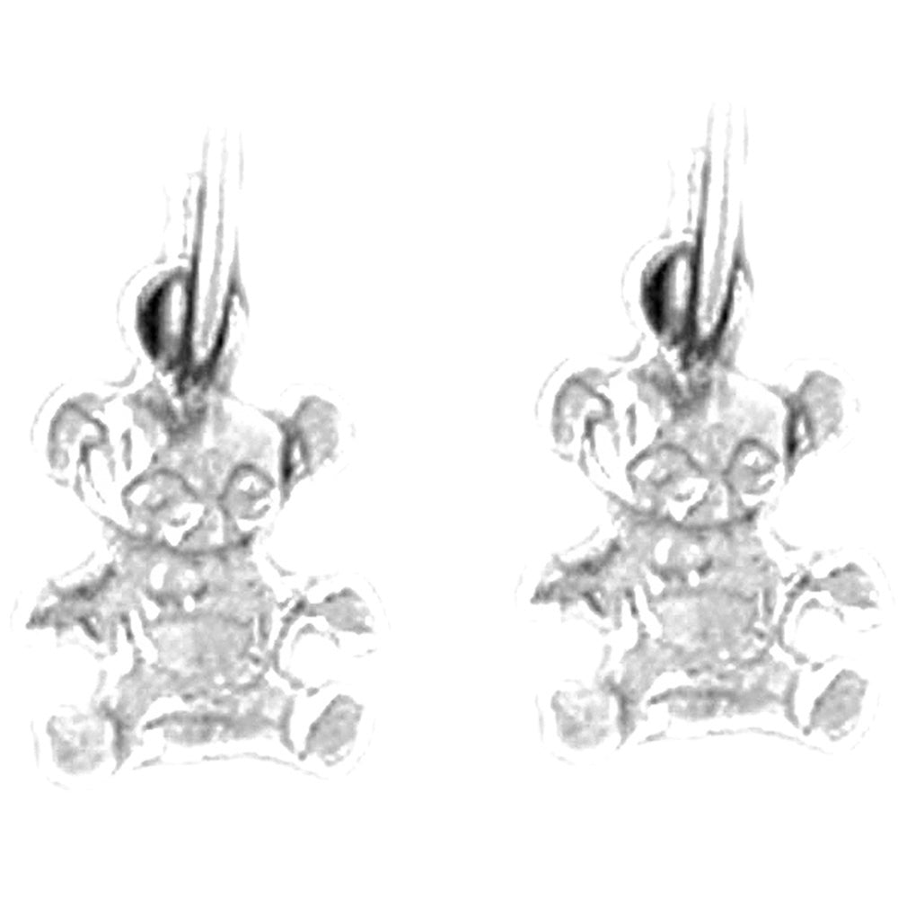 14K or 18K Gold 11mm Teddy Bear Earrings