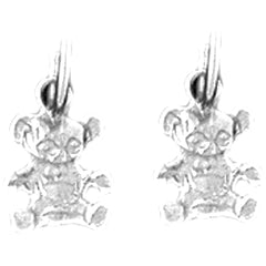 14K or 18K Gold 11mm Teddy Bear Earrings
