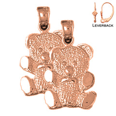 14K or 18K Gold Teddy Bear Earrings