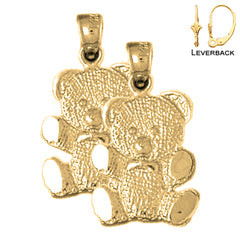 14K or 18K Gold Teddy Bear Earrings