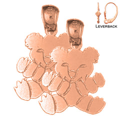 14K or 18K Gold Teddy Bear Earrings