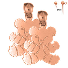 14K or 18K Gold Teddy Bear Earrings