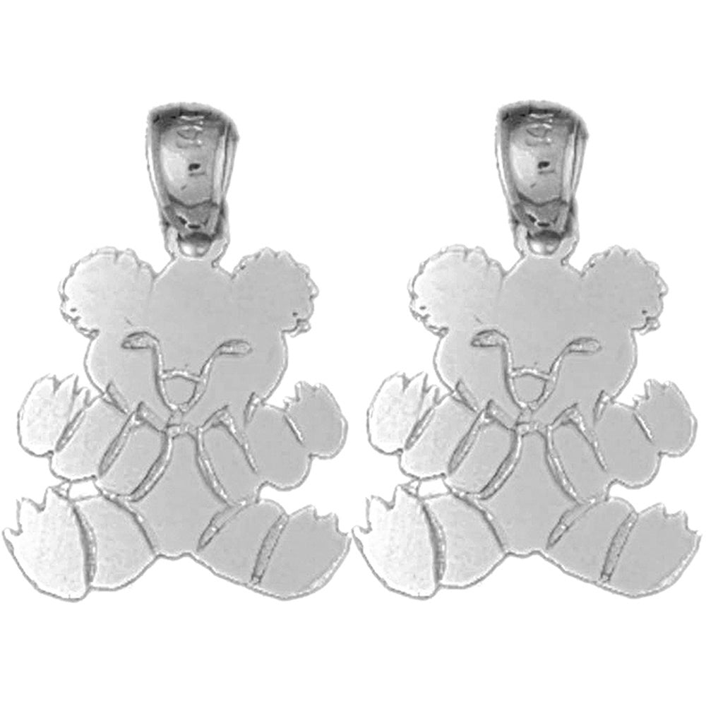 14K or 18K Gold 21mm Teddy Bear Earrings