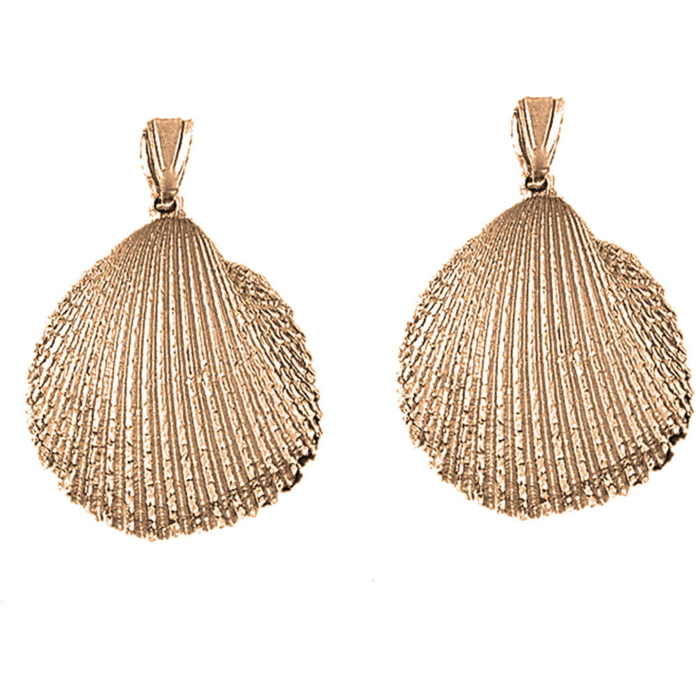 14K or 18K Gold 37mm Shell Earrings