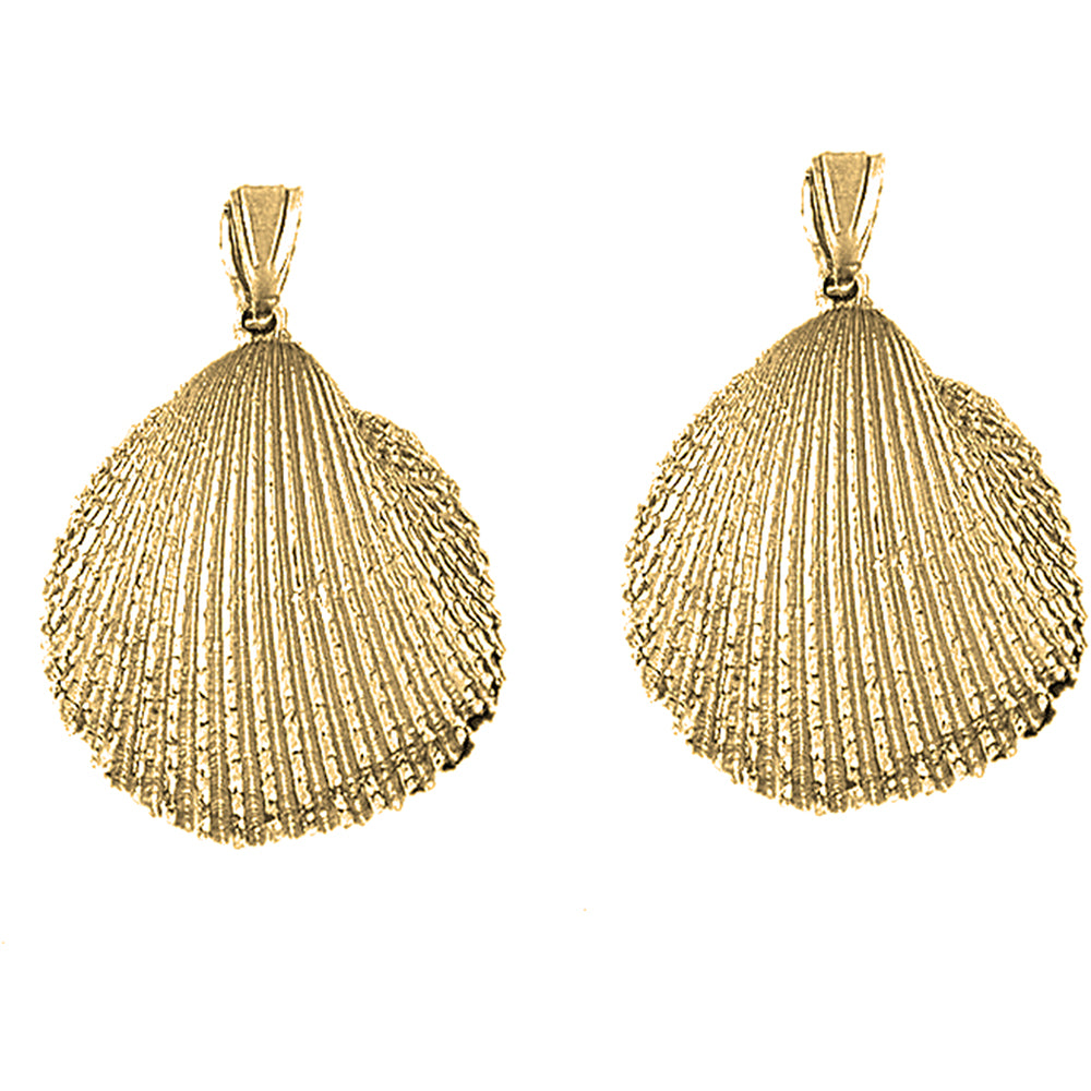 14K or 18K Gold 37mm Shell Earrings