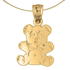 Colgante de osito de peluche en oro de 14 quilates o 18 quilates