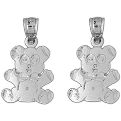 14K or 18K Gold 21mm Teddy Bear Earrings