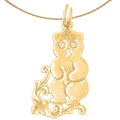 14K oder 18K Gold Teddybär Anhänger