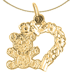 14K oder 18K Gold Teddybär Anhänger