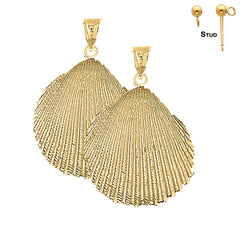14K or 18K Gold Shell Earrings