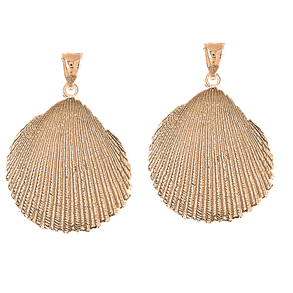 14K or 18K Gold 43mm Shell Earrings