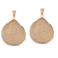 14K or 18K Gold 43mm Shell Earrings