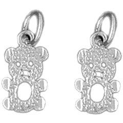 Sterling Silver 15mm Teddy Bear Earrings