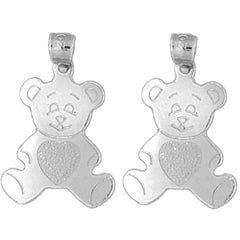 14K or 18K Gold 22mm Teddy Bear Earrings