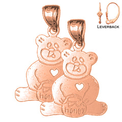 14K or 18K Gold Teddy Bear Earrings