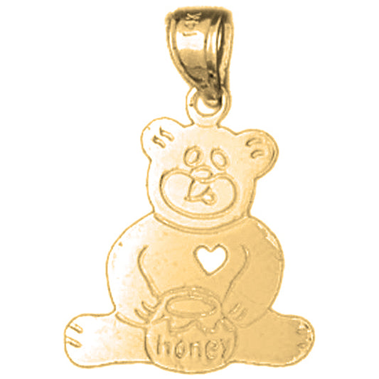 14K or 18K Gold Teddy Bear Pendant
