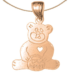 Colgante de osito de peluche en oro de 14 quilates o 18 quilates