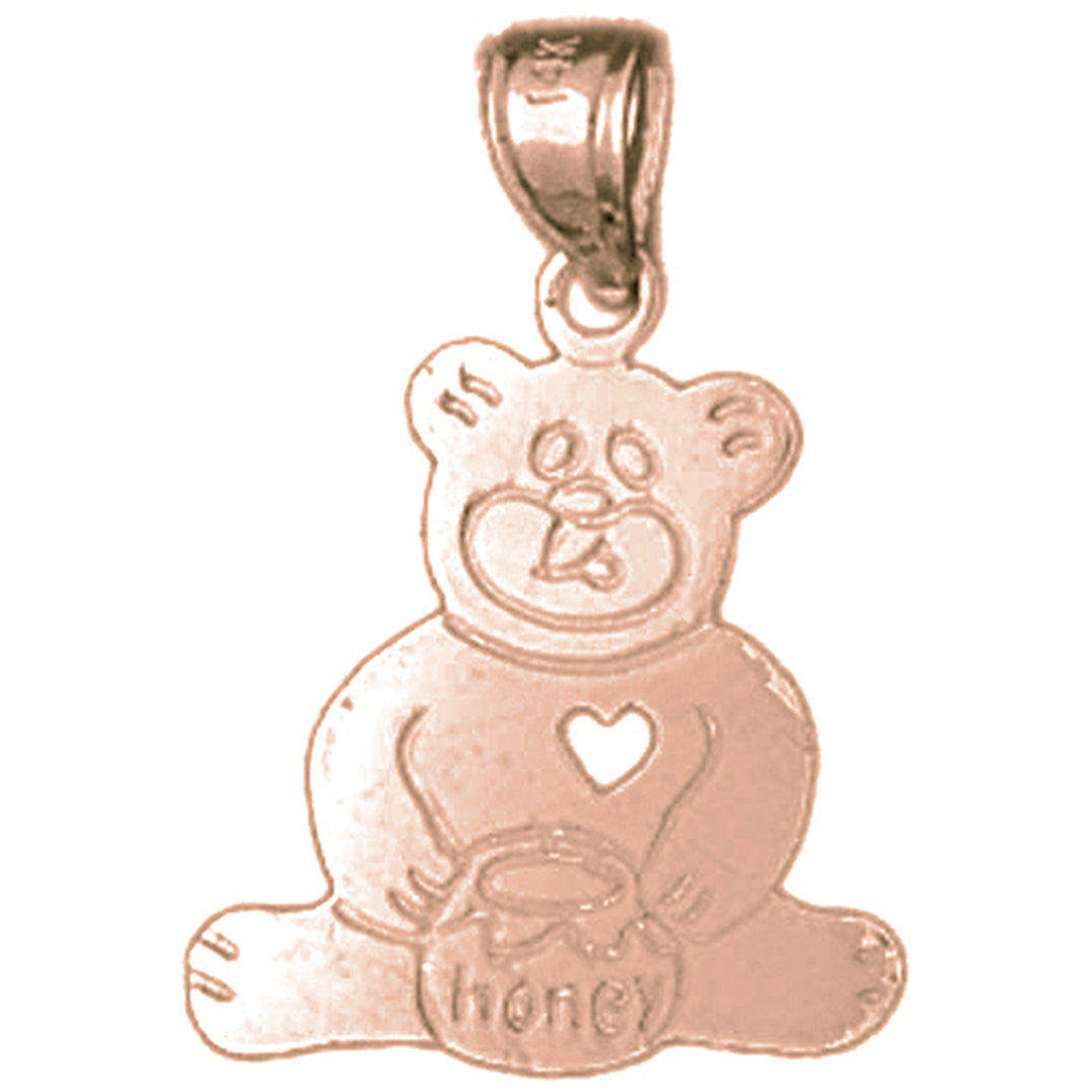 14K or 18K Gold Teddy Bear Pendant