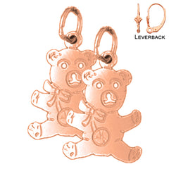 14K oder 18K Gold Teddybär Ohrringe