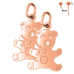 14K oder 18K Gold Teddybär Ohrringe