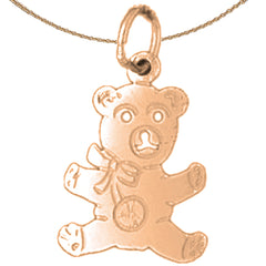 Colgante de osito de peluche en oro de 14 quilates o 18 quilates