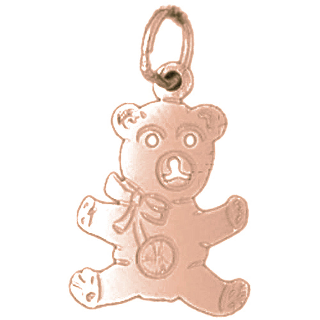 14K or 18K Gold Teddy Bear Pendant