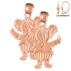 14K or 18K Gold Teddy Bear Earrings