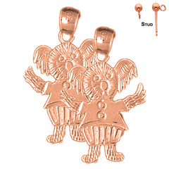 14K or 18K Gold Teddy Bear Earrings