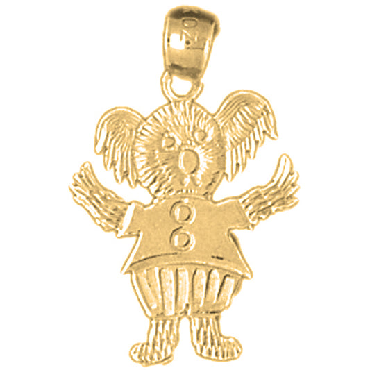 14K or 18K Gold Teddy Bear Pendant
